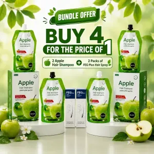 Apple Hair Shampoo & FEG Plus Oil Combo | 2+2 Hair Care Pack