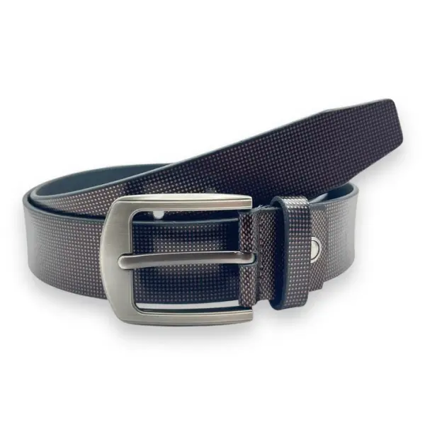 Mens Leather Belt 40mm Golf Metalic