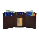 RFID Compact Trifold Cards & Cash Wallet # 1891 Open