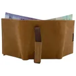 Smart Pop-Up Metallic Card Holder Tri-Fold Wallet in Leather # TRI 4523.NEW-ELASTIC