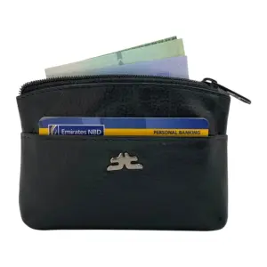 Slim Travel Top Zipper Cards, Cash, Coins & Key Wallet RFID # 1372A