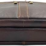 Briefcase Laptop Bag, Brown, Multiple Compartments, Adjustable Shoulder Strap, Business Professional