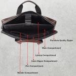 LAVERI GENUINE LEATHER LAPTOP BAG FOR MEN WOMEN 14inch 15inch Cow Hide Office Briefcase Business Cross Body Messenger Bag IPad Macbook Adjustable Shoulder Strap Premium VIP #2817