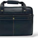 Laptop Briefcase Bag, Black, Multiple Zipper Pockets, Adjustable Shoulder Strap, Business Professional Style