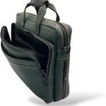 Laptop Briefcase Bag, Green, Multiple Zipper Pockets, Adjustable Shoulder Strap, Business Professional Style