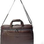 Laptop Briefcase Bag, Dark Brown, Multiple Zipper Pockets, Adjustable Shoulder Strap, Business Professional Style