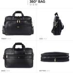 LAVERI FULL GRAIN LEATHER LAPTOP BAG MEN 13/14/15.6inch Cow Hide Office Briefcase Business Cross Body Messenger Bag IPad Macbook Adjustable Shoulder Strap Premium Expandable 1 Year Warranty #2868