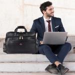 LAVERI FULL GRAIN LEATHER LAPTOP BAG MEN 13/14/15.6inch Cow Hide Office Briefcase Business Cross Body Messenger Bag IPad Macbook Adjustable Shoulder Strap Premium Expandable 1 Year Warranty #2868