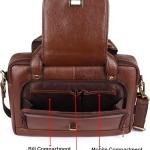 LAVERI® Genuine Leather Laptop Bag Men Women upto 15 inch Cow Hide Office Briefcase Business Cross Body Messenger Bag IPad Macbook Adjustable Shoulder Strap Premium 1 Year Warranty #2870