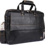 LAVERI® Genuine Leather Laptop Bag Men Women upto 15.6inch Cow Hide Office Briefcase Business Cross Body Messenger Bag IPad Macbook Adjustable Shoulder Strap Premium 1 Year Warranty #2869