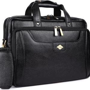 LAVERI FULL GRAIN LEATHER LAPTOP BAG MEN 13/14/15.6inch Cow Hide Office Briefcase Business Cross Body Messenger Bag IPad Macbook Adjustable Shoulder Strap Premium 1 Year Warranty #2818