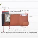Smart Pop-Up Metallic Card Holder Wallet in Leather #4403
