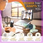 Portable Handheld Turbo Fan, Foldable Mini Desk Fan, 5 Speed Levels, USB-C Fast Charging, Digital Display, 12-Hour Battery Life, for Outdoor Activities and Office (Green)